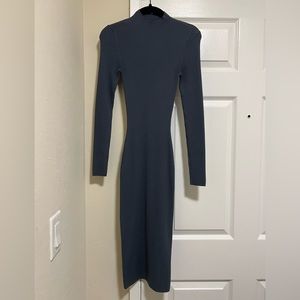 Babaton knit midi mock neck dress w/ back cutout